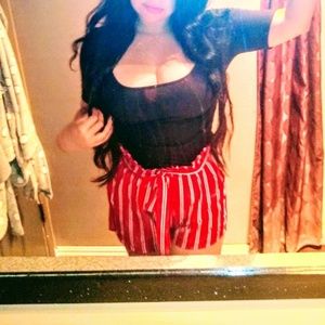 Burgundy stripe shorts